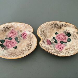 JAMES KENT Vintage 
 Decorative Plates with Pink Roses